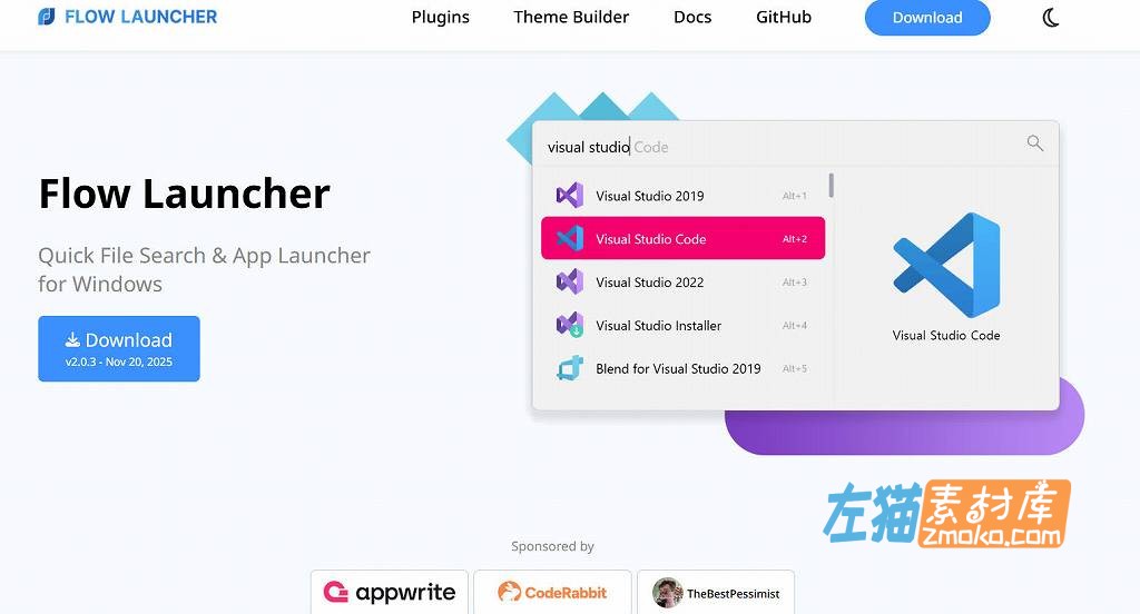 [文件搜索]Flow Launcher _免费文件搜索工具_Github开源_快速应用程序启动器