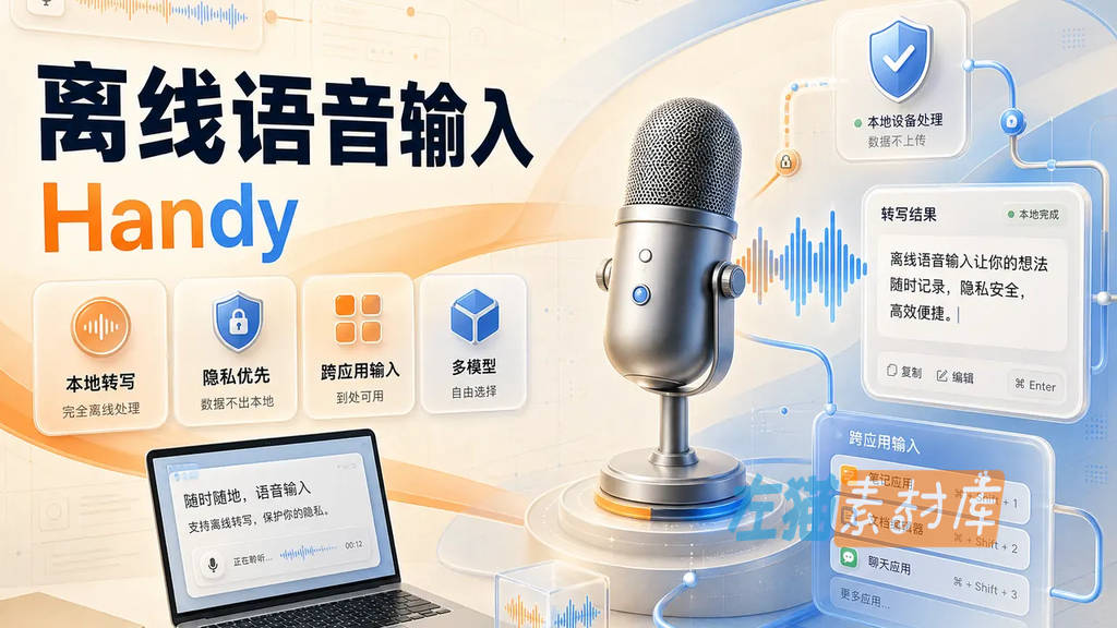 Handy 本地语音转写与跨应用输入界面