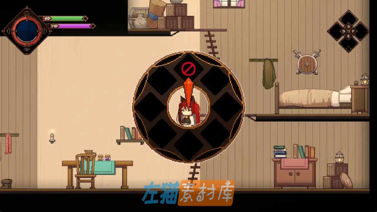 猫与地下城实机画面，诺拉打开武器切换轮盘